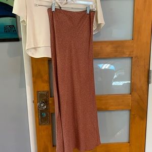 Peach and white midi skirt